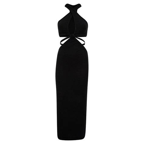 Cult Gaia Womens Black Halterneck Midi Dress For Sale At 1stdibs