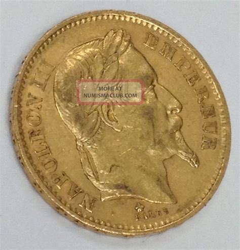 1868 A France 20 Francs Emperor Napoleon Iii 900 Fine Gold Coin