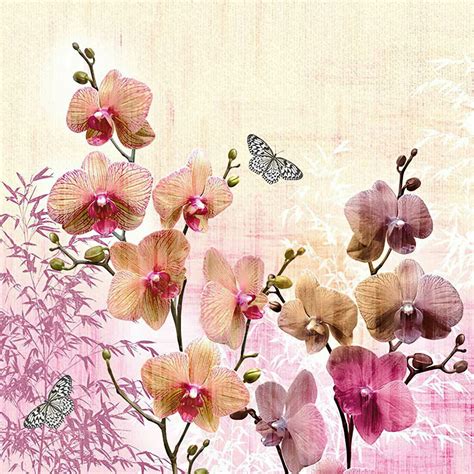 Decoupage Paper Napkins Orient Orchids