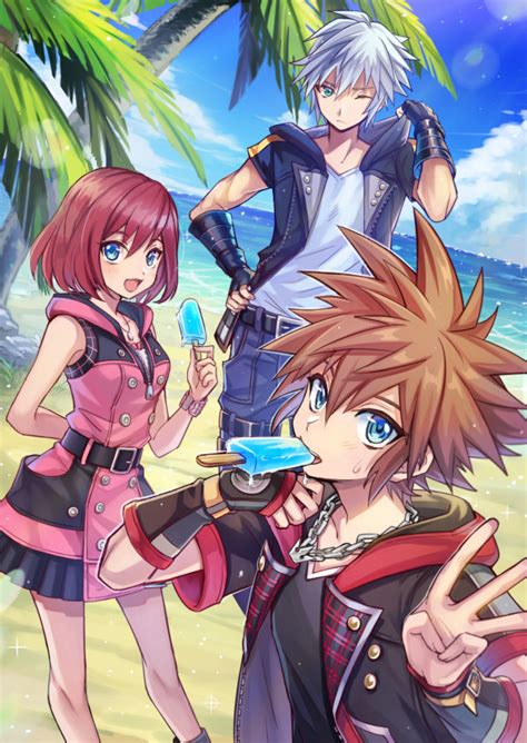 Sora Kairi And Riku Kingdom Hearts And 1 More Drawn By Yurichi