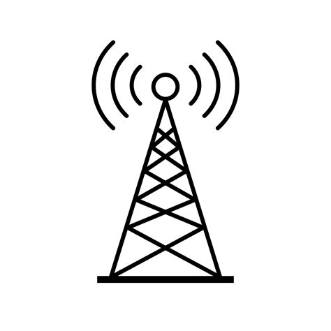 Sencillo Radio Torre Icono Comunicaci N Torre Vector Vector