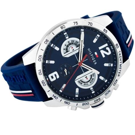 Tommy Hilfiger Mens Quartz Blue Silicone Strap Blue Dial Mm Watch