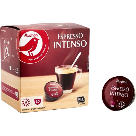 AUCHAN Capsules de café espresso intenso compatibles Dolce Gusto 10