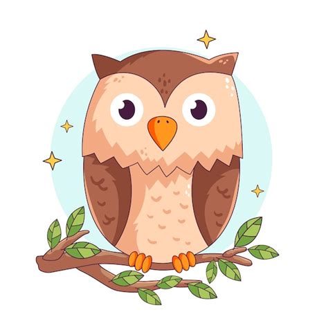 Illustration De Hibou De Dessin Anim Dessin La Main Vecteur Gratuite