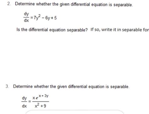 Solved Determine Whether The Given Differential Equation Chegg