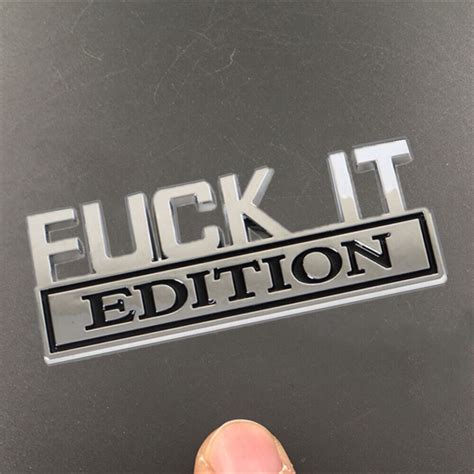 X Fuck It Edition Logo Car Trunk Emblem Badge Stickers Decal Trim