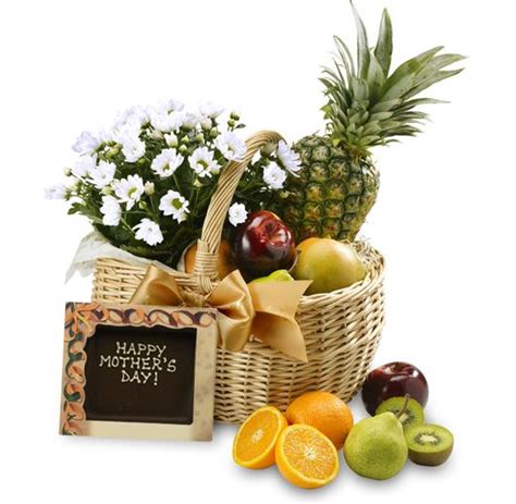 The Mother S Day Fruit And Flower Basket Mothersday T Fruit Flower Basket Fruit Basket