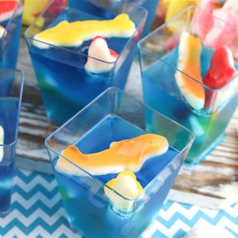 Easy Shark Jello Cups For A Birthday Party