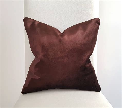 Brown Velvet Pillow Coverdecorative Pillowsluxury Pillow Etsy