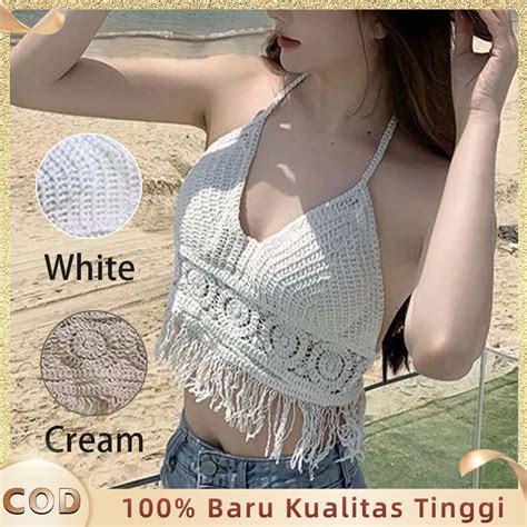 Jual Bikini Rajut Bali Pantai Bra Rajut Vest Rumbai Rajut Bh Bikini Crochet Bohemian Bali
