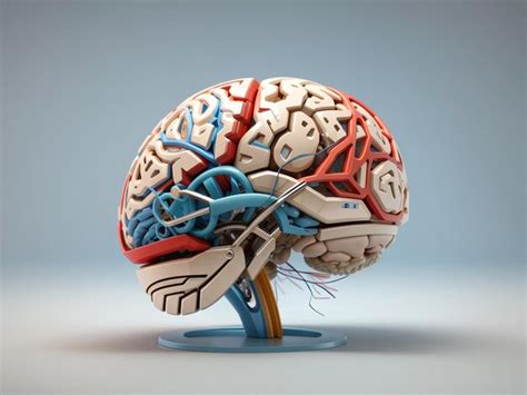 Ilustración Detallada En 3d De Un Modelo Anatómico Del Cerebro Humano Foto Premium