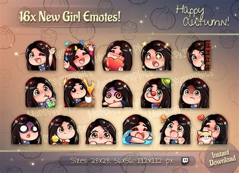 Twitch Emotes Lindo Cabello Negro Girl Chibi Emotes Para Streamers