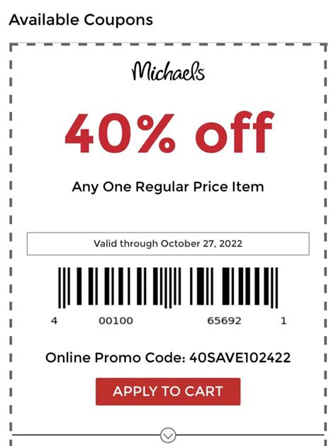 Michaels Craft Store Coupon Valid Until 102722 Rcouponing