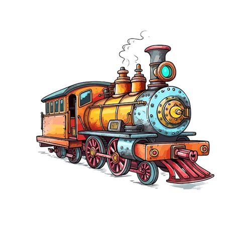 Premium Vector Hand Drawn Cartoon Train Illustration