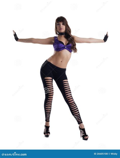 Ballo Della Giovane Donna In Costume Di Striptease Fotografia Stock