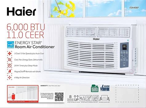 Haier Esa406p Energy Star Window Air Conditioner 6000 Btu N5 Free