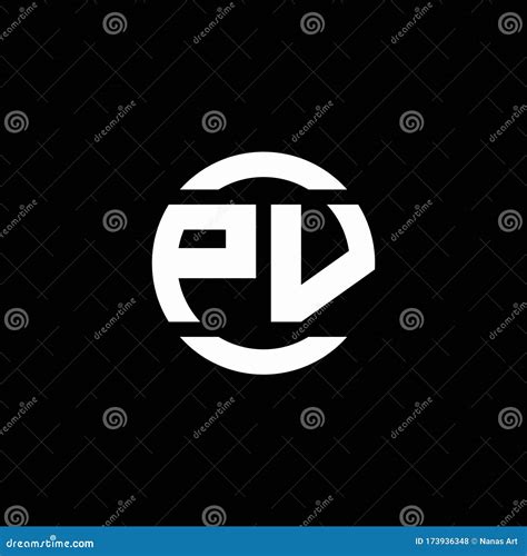 Pv Logo Monogram Isolated On Circle Element Design Template Stock