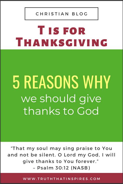 5 Reasons Why We Should Give Thanks To God Giving Thanks To God