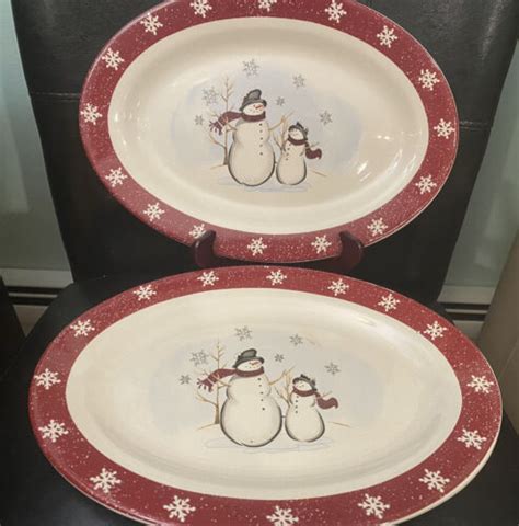 Royal Seasons Snowman Christmas Holiday 14x10 Vegetable Serving 2