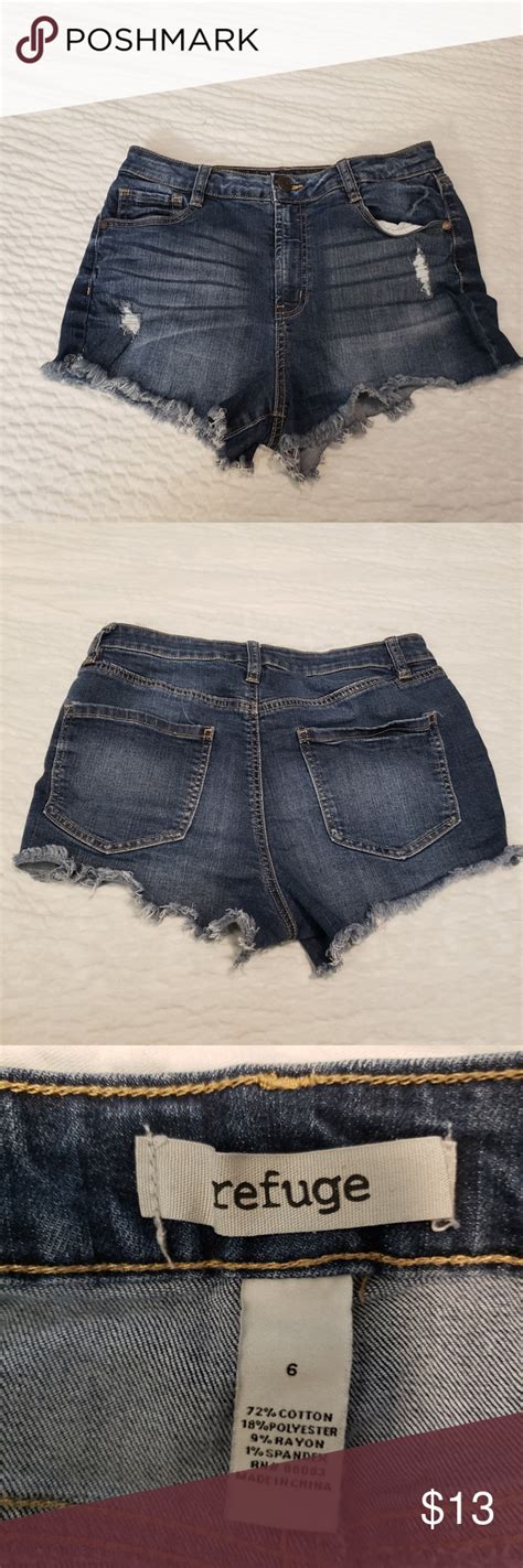 Refuge Size 6 Distressed Short Shorts High Waisted Shorts Denim