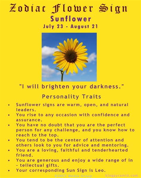 Sunflower July 23 - August 21 | Leo zodiac facts, Zodiac, Leo