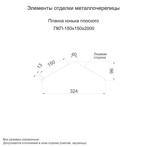 Планка конька плоского 150x150 с покрытием Полиэстер