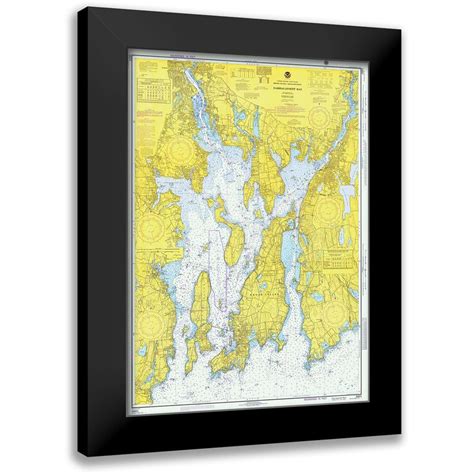 Noaa Historical Map And Chart Collection 11x14 Black Modern Framed Museum Art Print Titled