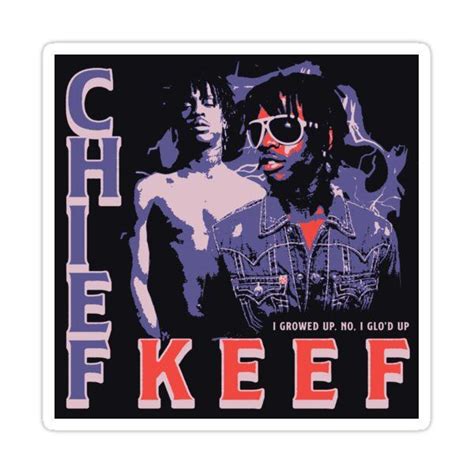 A Sticker With The Words Chief Keef And Two Shirtless Men On It