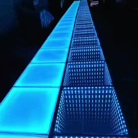 Illuminated Led 3d Infinity Mirror Lighted Led Dance Floor For Wedding