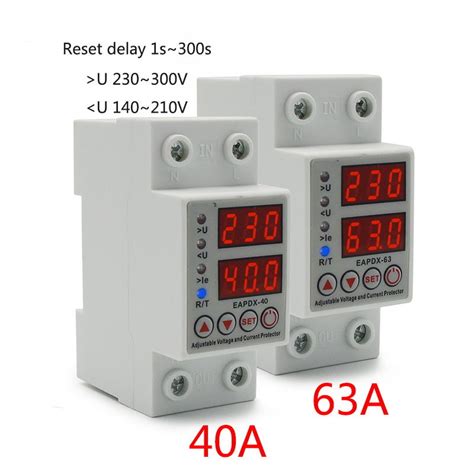 Dual Display Adjustable Digital Over Under Voltage Relay Surge