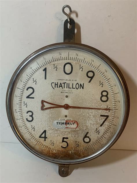 Vintage Chatillon Dial Face Hanging Merchants Scale Pound Type