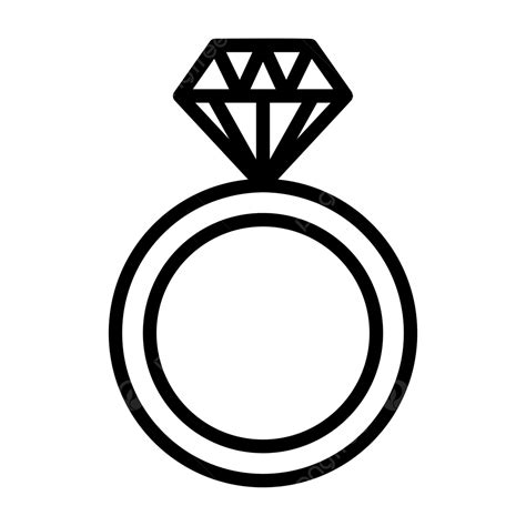 Icono De Línea De Anillo De Diamantes Vector Png Icono De Anillo De