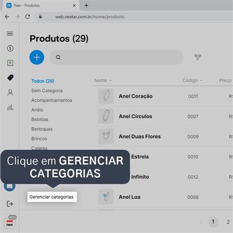 Como Cadastrar Subcategorias Para Produtos Pelo Nex No Navegador