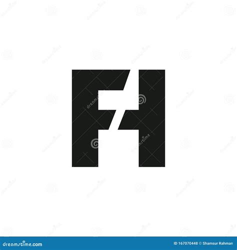 Initial Letter Fh Or Hf Logo Vector Logo Designs Stock Vector