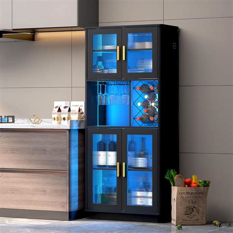 Amazon Lvsomt Led Wine Bar Cabinets With Removable Wine Rack Bar