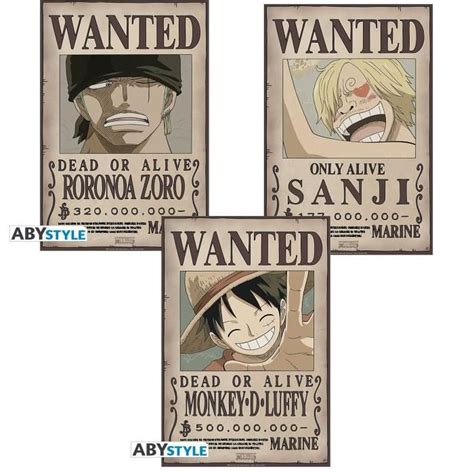 Abystyle One Piece Set Chibi Posters Wanted Zoro