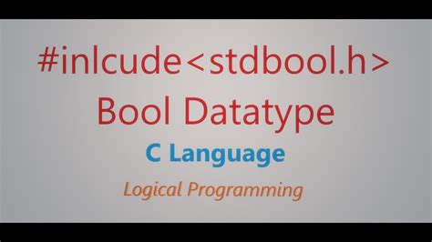 Boolean Data Type In C Youtube