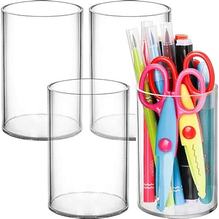 Amazon Peohud Pack Acrylic Pen Holders Clear Thick Pencil Cup