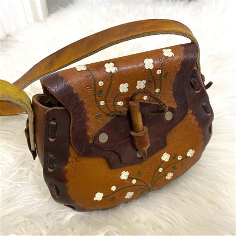 Vintage Hand Painted Saddlebag 1960s Purse Gem