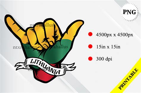 Lithuania Shaka Hand Flag Graphic By Rahallus Ntx Creative Fabrica