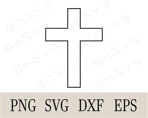 Christian Cross Outline Image Vector Christian Cross Outline Png Eps