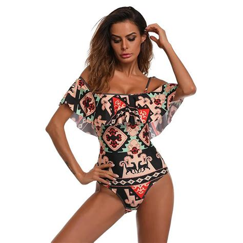 Womail 2019 One Piece Monokini Swimwear Floral Bodysuit Women Girls