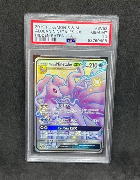 Pokemon Hidden Fates Alolan Ninetales Gx Sv Sv Ultra Rare Holo Foil