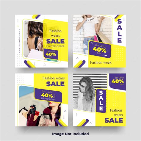 Premium Vector Fashion Social Media Banner Set Template