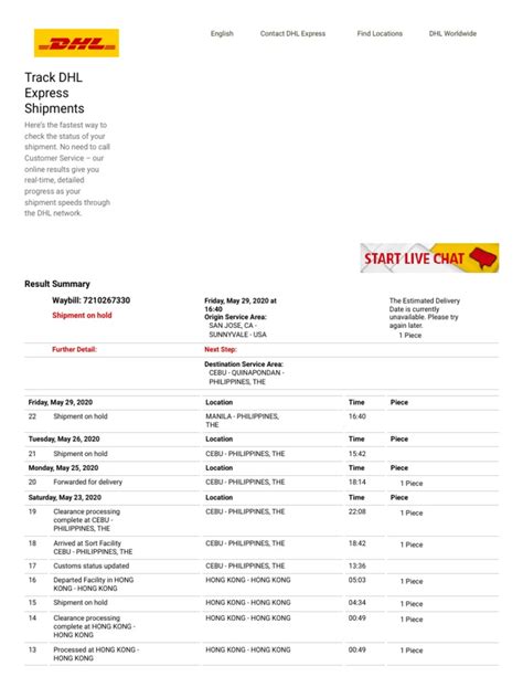 Tracking Track Parcels Packages Shipments Dhl Express Tracking