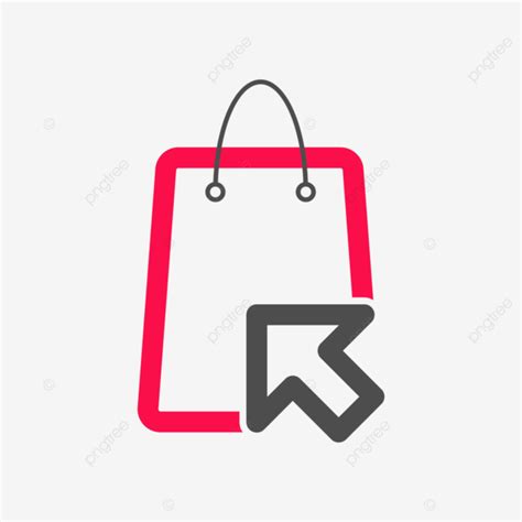 Online Shopping Logo Design With Bag And Mouses Pointer Online