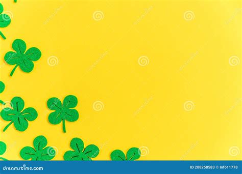 St Patricks Day Background Simply Minimal Design With Green Shamrock