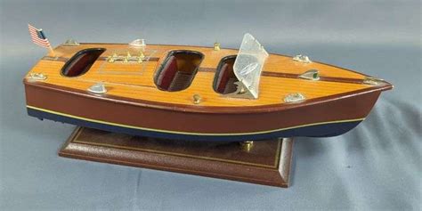 Chris Craft Triple Cockpit Wooden Boat Model 14 Long 1 2 High