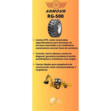 LLANTA ARMOUR RG500 10 16 5 PARA MINICARGADORAS BOBCAT LLANTAS PARA