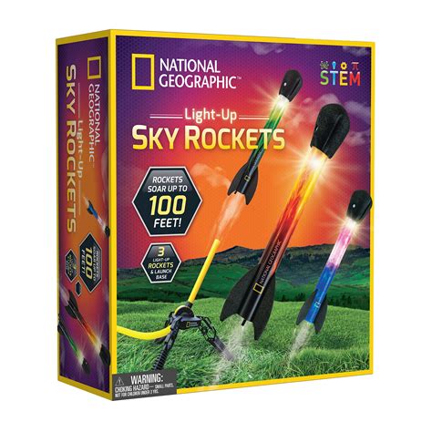 Buy National Geographic Air Rocket Toy - LED Rocket Launcher for Kids ...